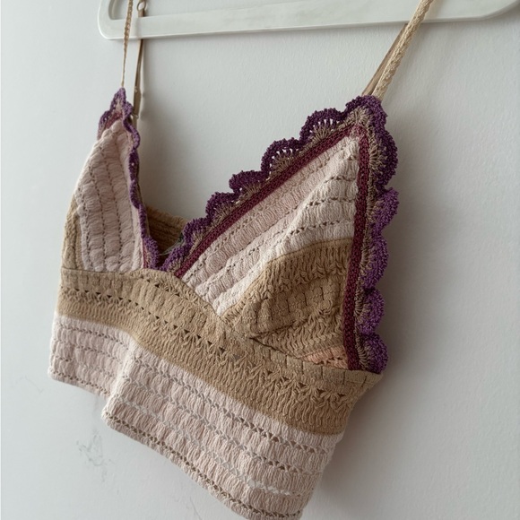 NWOT Free People crocheted bralette top Another weekend longline XL - Picture 2 of 7